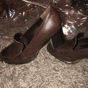 Nine West leather block heels.